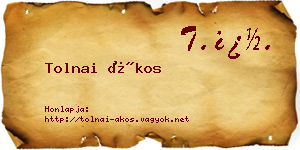 Tolnai Ákos névjegykártya